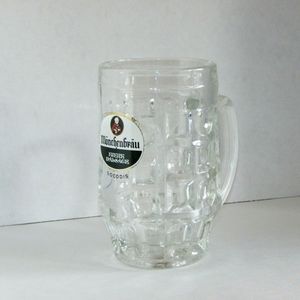MONCHENBRAU Glass Beer Mug Biere D'Alsace Socodis France Monk Logo Pub Decor